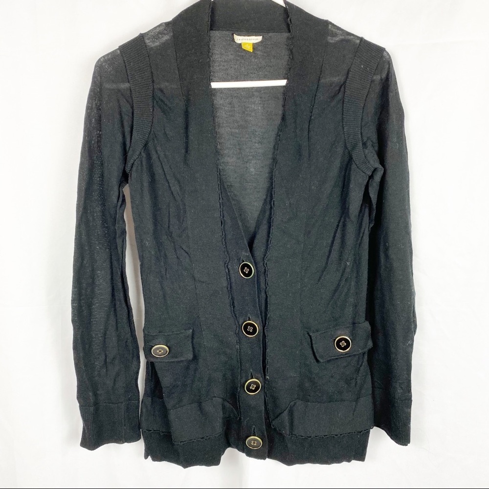 LEIFSDOTTIR Black Boyfriend Button Sweater